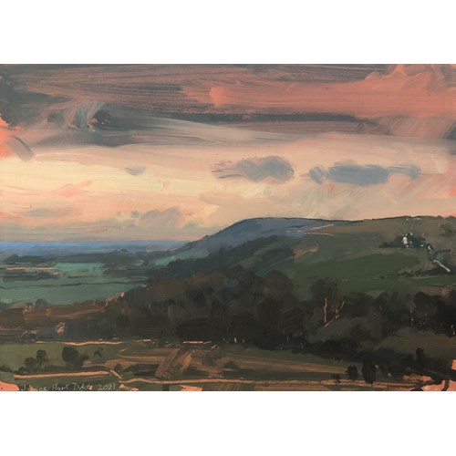 Grey on pink, South Downs